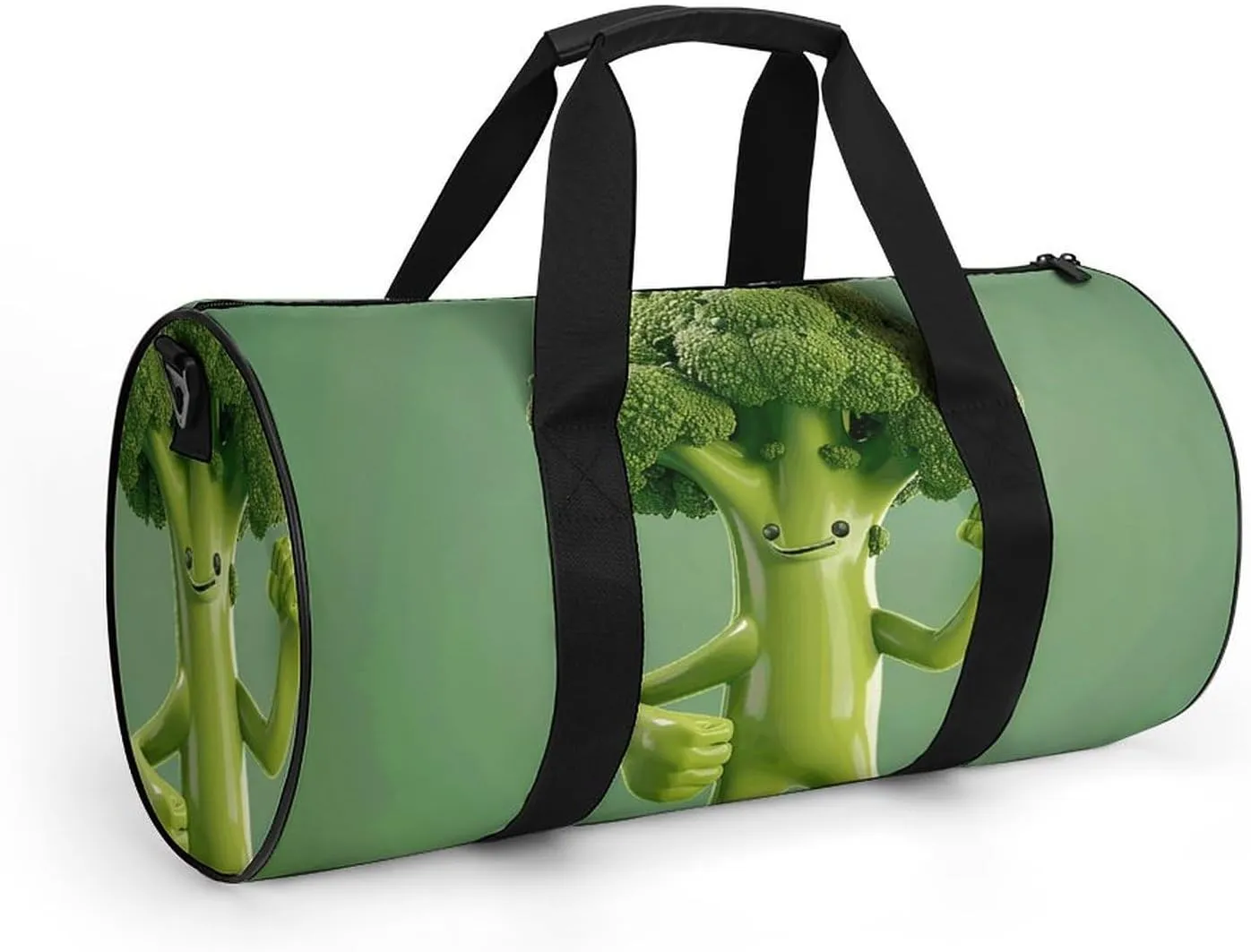 Travel Duffel Bag for Men And Women,Green Broccoli Pose Waterproof Sports Fitness Bag Portable Travel Duffel Bag, 17.7in/9in/9in