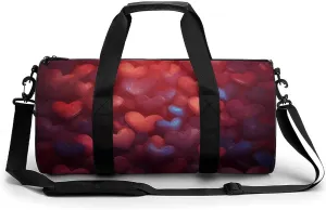 Travel Duffel Bag for Men And Women,Heart Shaped Background Waterproof Sports Fitness Bag Portable Travel Duffel Bag