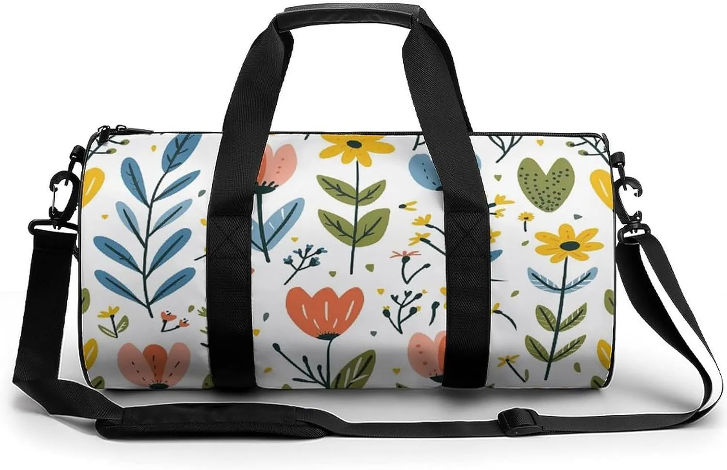 Travel Duffel Bag for Men And Women,Hearts And Flowers Waterproof Sports Fitness Bag Portable Travel Duffel Bag