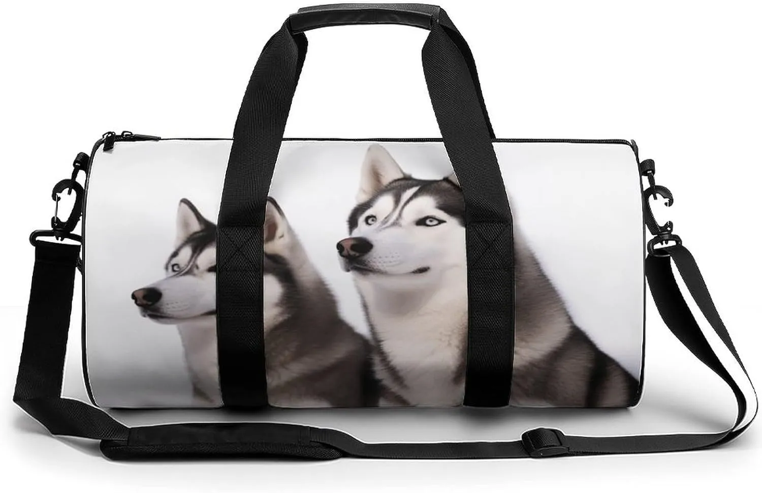 Travel Duffel Bag for Men And Women,Husky Dogs Waterproof Sports Fitness Bag Portable Travel Duffel Bag, 17.7in/9in/9in
