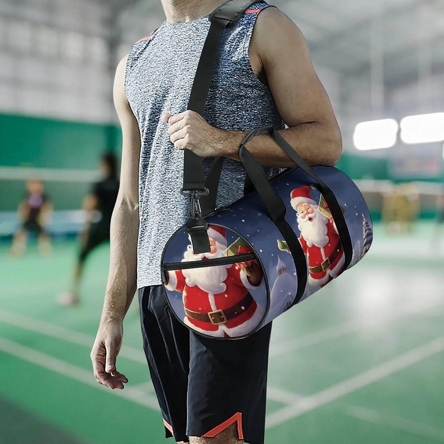 Travel Duffel Bag for Men And Women,Merry Christmas Santa Waterproof Sports Fitness Bag Portable Travel Duffel Bag