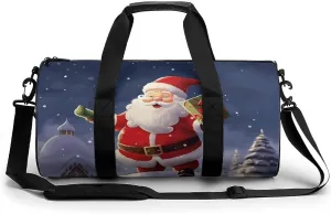 Travel Duffel Bag for Men And Women,Merry Christmas Santa Waterproof Sports Fitness Bag Portable Travel Duffel Bag