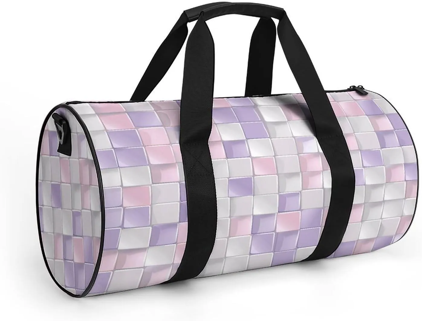 Travel Duffel Bag for Men And Women,Pastel Colored Squares Waterproof Sports Fitness Bag Portable Travel Duffel Bag