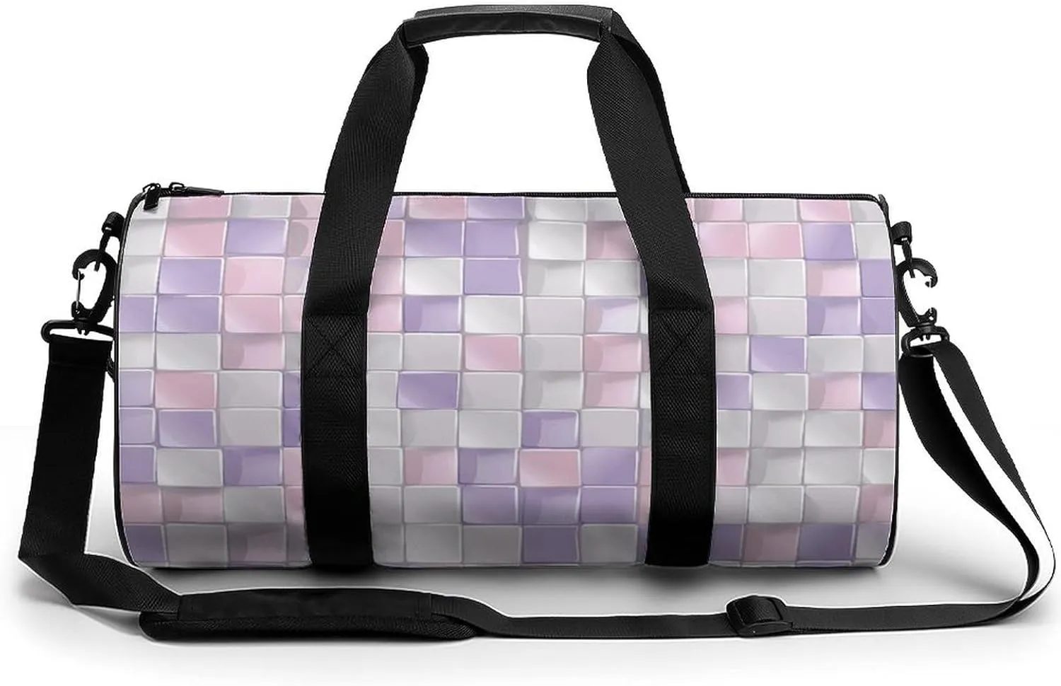 Travel Duffel Bag for Men And Women,Pastel Colored Squares Waterproof Sports Fitness Bag Portable Travel Duffel Bag