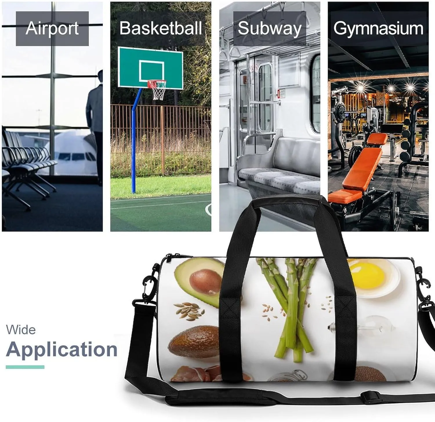 Travel Duffel Bag for Men And Women,Small Jar of Flax Seeds Waterproof Sports Fitness Bag Portable Travel Duffel Bag