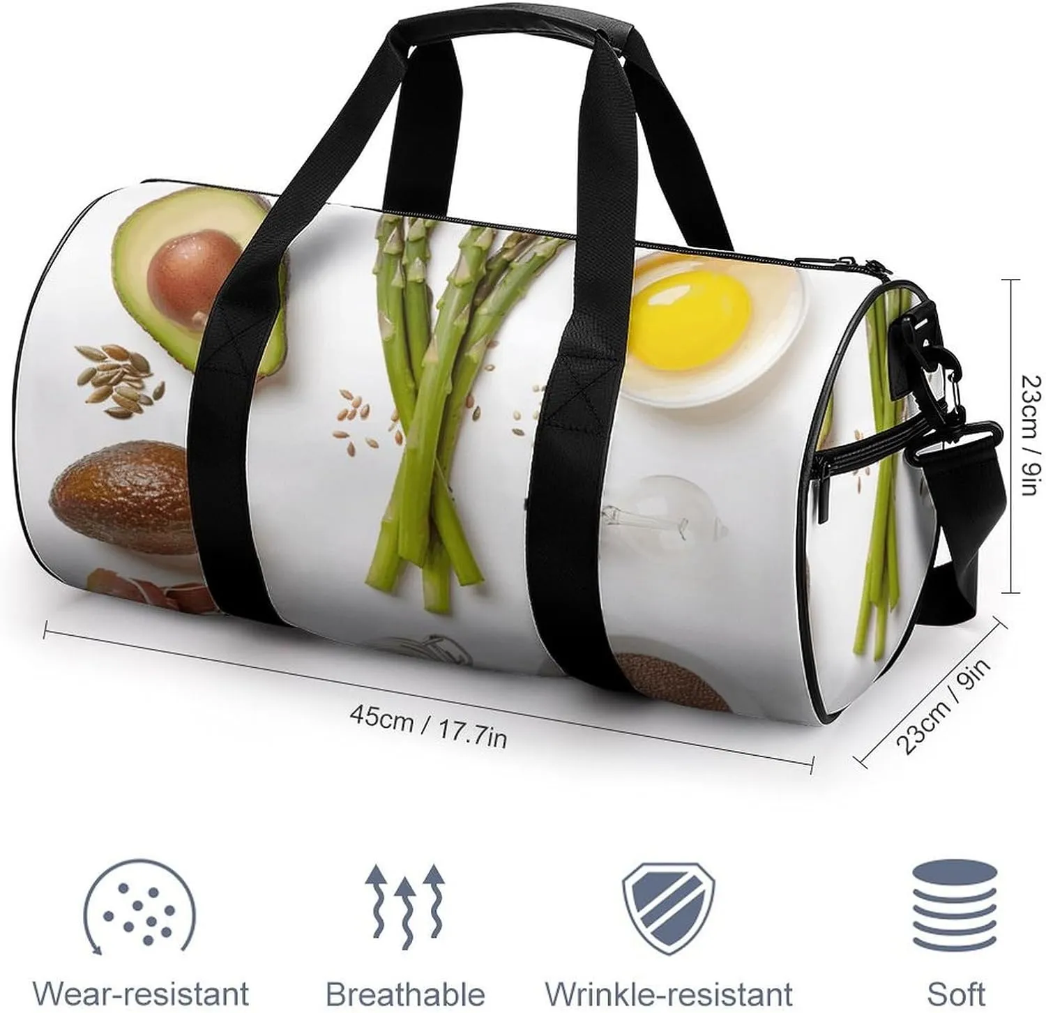 Travel Duffel Bag for Men And Women,Small Jar of Flax Seeds Waterproof Sports Fitness Bag Portable Travel Duffel Bag