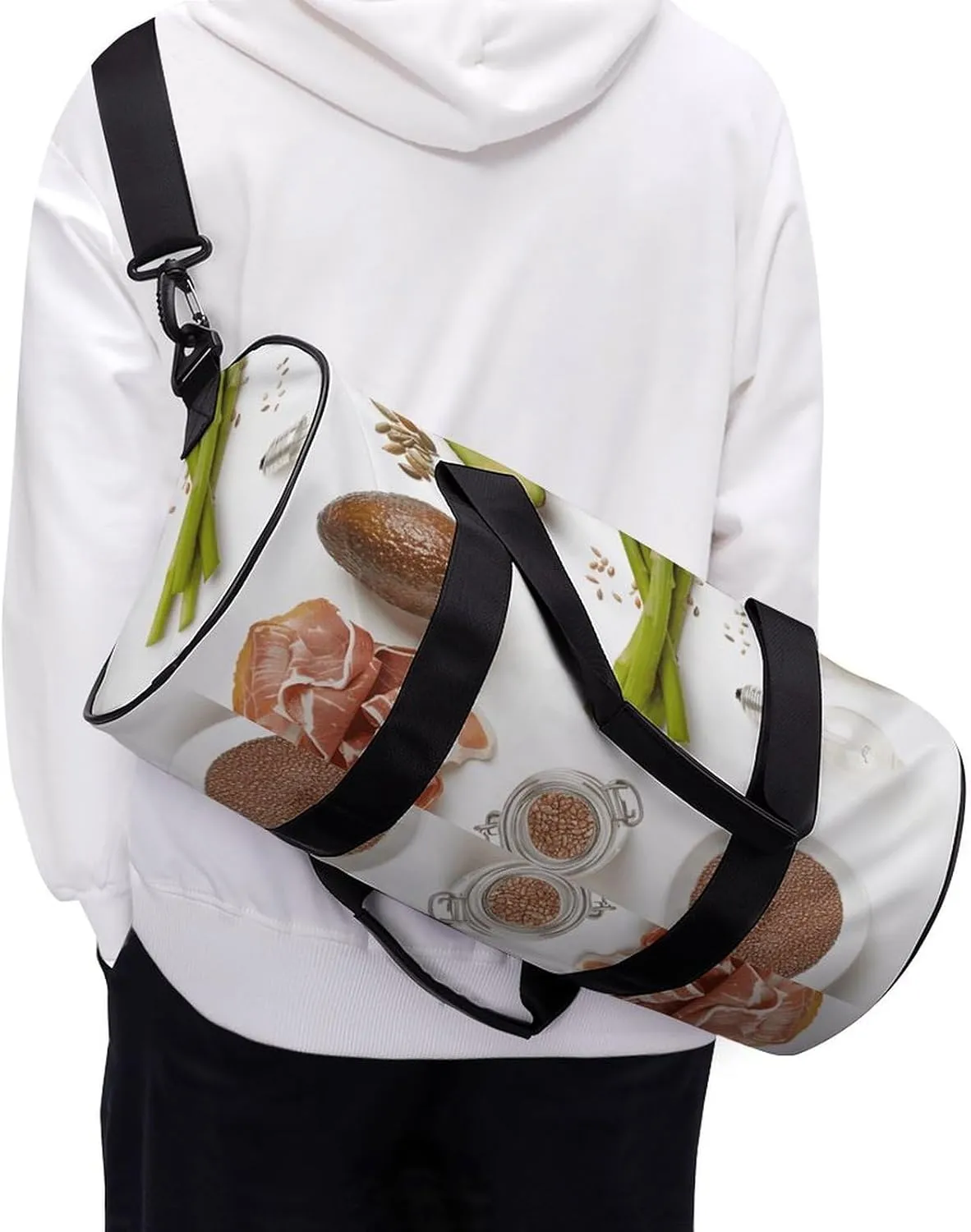 Travel Duffel Bag for Men And Women,Small Jar of Flax Seeds Waterproof Sports Fitness Bag Portable Travel Duffel Bag