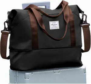 Travel Duffel Bag, Sports Tote Gym Bag, Shoulder Weekender Overnight Bag for Women
