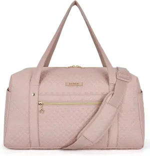 Travel Duffle Bag, BAGSMART 37L Weekender Overnight Bag with Wet Pocket for Women, Large Carry On Bag with Laptop Compartment and Shoes Bag for Travel, Business Trips, Sports(Pink)