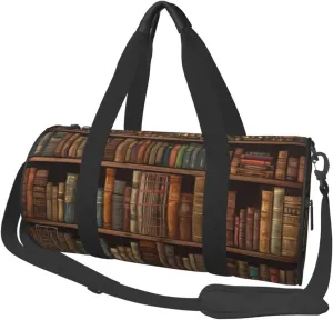 Travel Duffle Bag Lightweight Sports Gym Bag for Men Women Foldable Carry on Weekender Overnight Bag Library Canvas Sport Duffel Bag for Yoga Business Trip