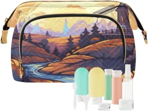 Travel Makeup Bag Windmill by The River Side Large Capacity Cosmetic Bags for Women