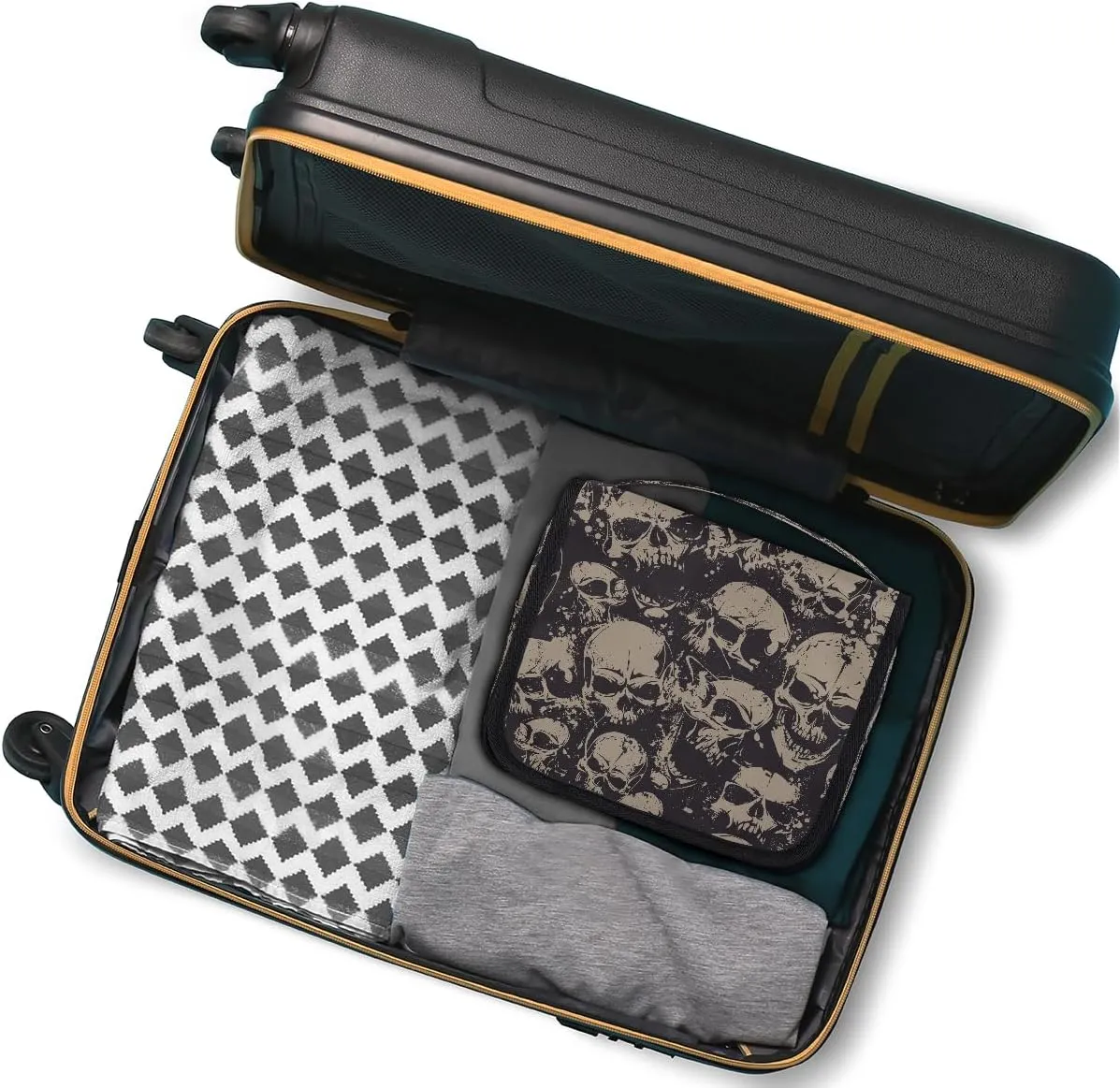 Travel Toiletry Bag for Women & Men Bohemian Skull Cool Hanging Cosmetic Organizer Portable Waterproof Makeup Case Make Up Bag with Compartments Travel Essentials for Bathroom Shower