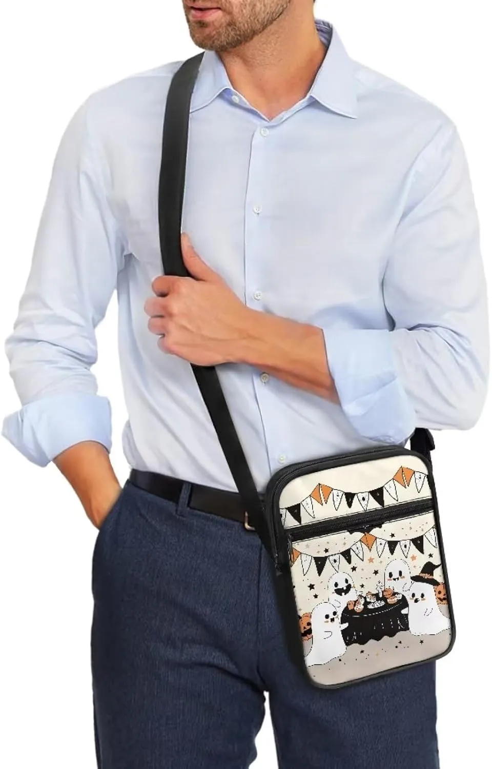 Trendy Crossbody Bag Sling Purse for Women Men Girls with Zipper Cute
