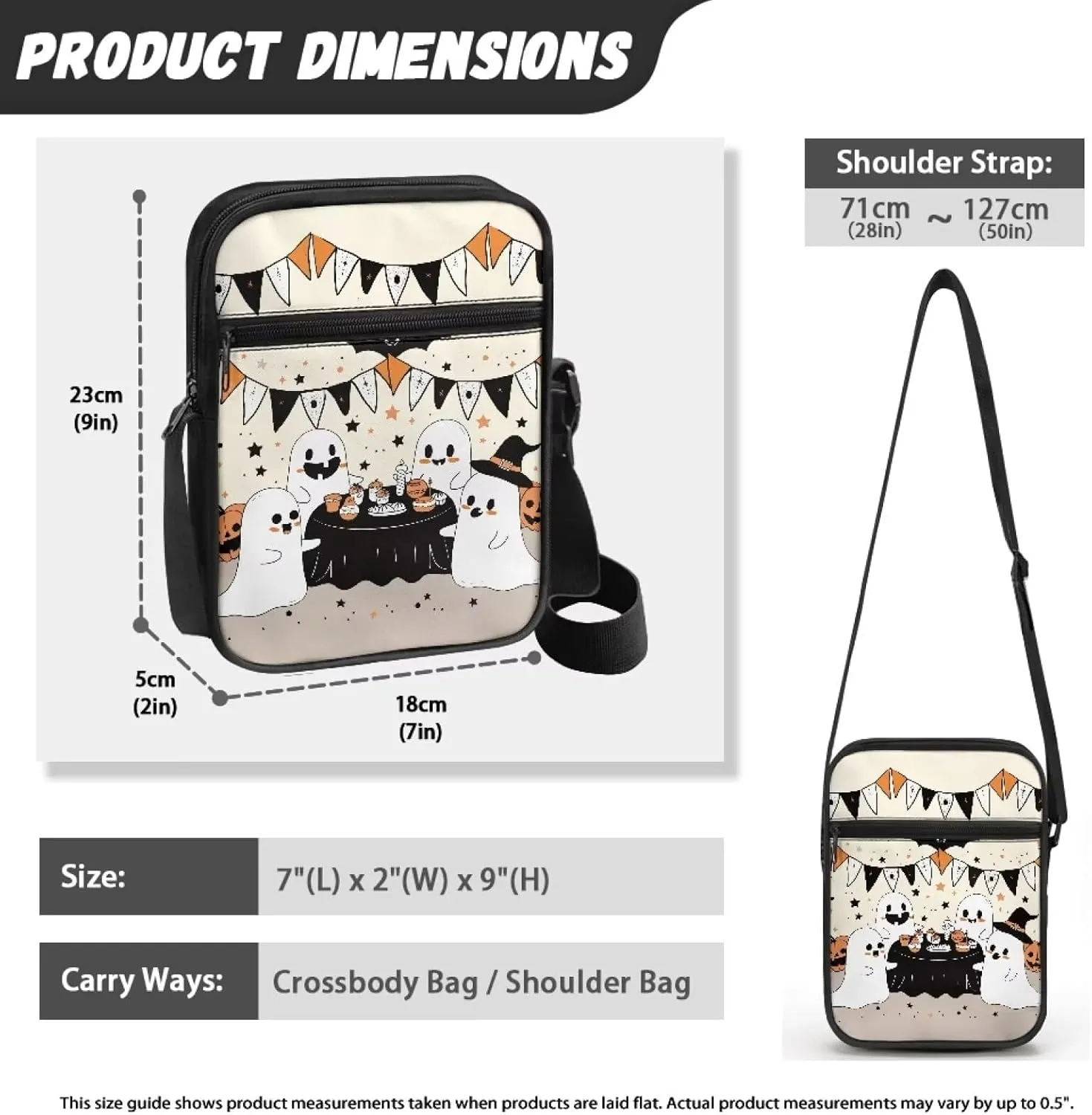 Trendy Crossbody Bag Sling Purse for Women Men Girls with Zipper Cute