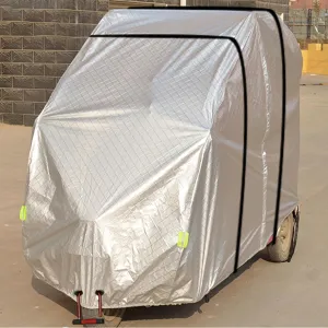 Tricycle Cover, Outdoors Indoors Dust Wind Proof Anti-UV 3 Wheeled Bike Cover, Lock Holes and Storage Bag, with Night Reflective, Waterproof and All-Weather(Silver,220 * 120cm/89 * 47in)