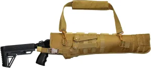 Trinity scabbard for Mossberg 590 Shockwave SPX- Pump Action Tactical case Hunting Storage Soft Range molle Holster Bag Shoulder Military Security ATV Horse Motorcycle Padded Bag TAN 25 inches.
