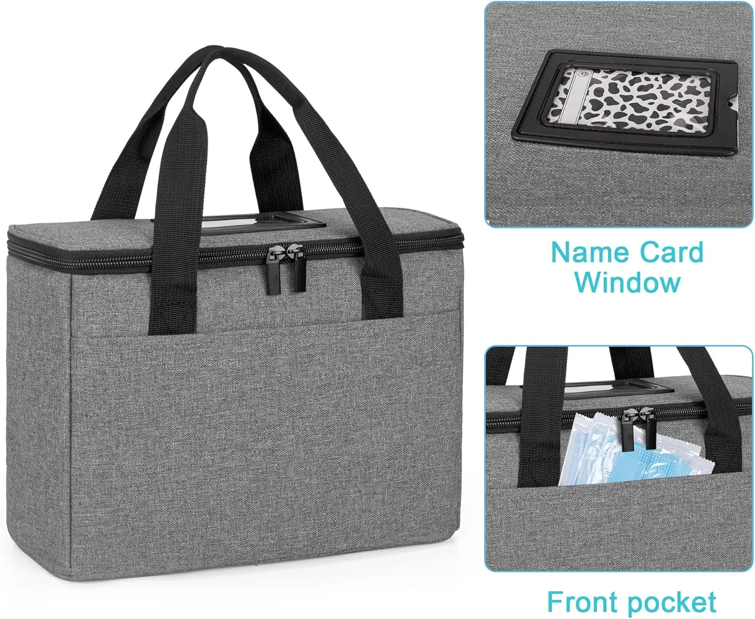 Trunab First Aid Bag Empty Small Medicine Storage Case, Insulated Medication Cooler Bag, Travel Pill Bottle Organizer for Prescription, Insulin, Supplements or Medical Supplies, Grey(Bag Only)