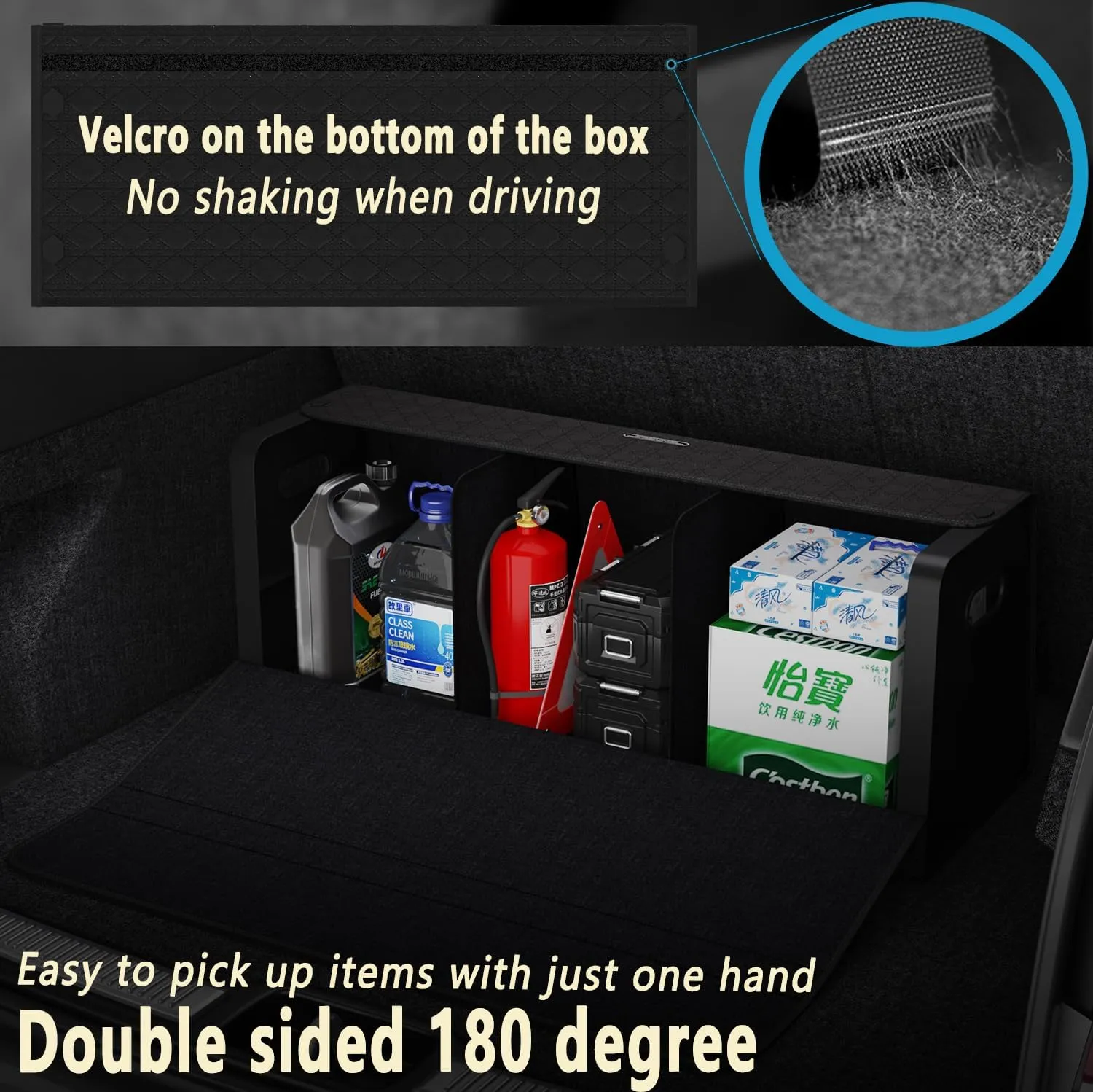 Trunk Organizers, Car Organizers, Storage Solutions, and Car Storage Organizers for SUVs, Sedans, Back Seats, and Luxury Vehicles with Lid, Leather, Small, Large (Black, XXL)