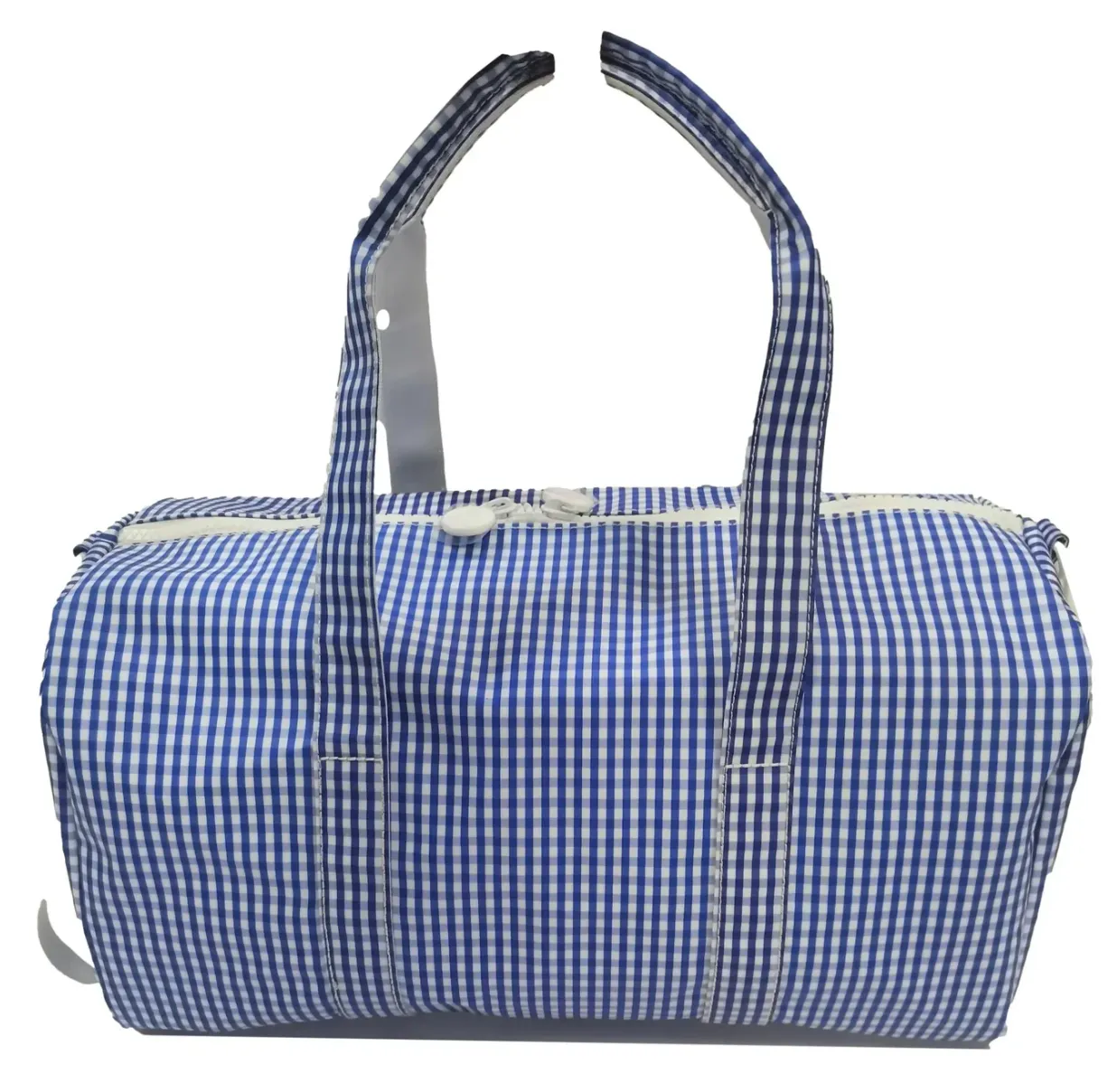 TRVL Weekender Coated Fabric Duffel Bag Royal Gingham