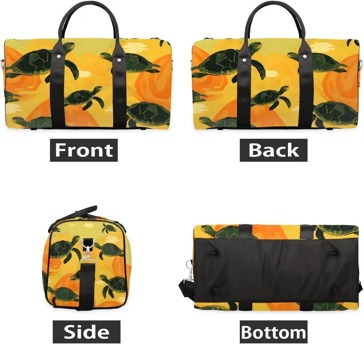 Turtle Animal Travel Duffel Bag for Women Men Waterproof Foldable Overnight Weekender Bag Large Capacity Sports Gym Bag