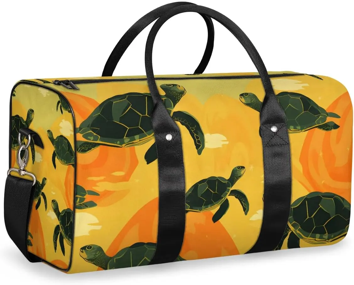 Turtle Animal Travel Duffel Bag for Women Men Waterproof Foldable Overnight Weekender Bag Large Capacity Sports Gym Bag