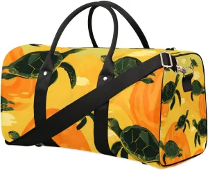Turtle Animal Travel Duffel Bag for Women Men Waterproof Foldable Overnight Weekender Bag Large Capacity Sports Gym Bag