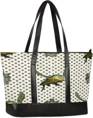 Turtle Dots Laptop Tote Bag for Women Lightweight Work Purse with Multiple Compartments Fits 13-15.6 Inch Laptop Tablet Shoulder Bag for Office Travel Daily Use