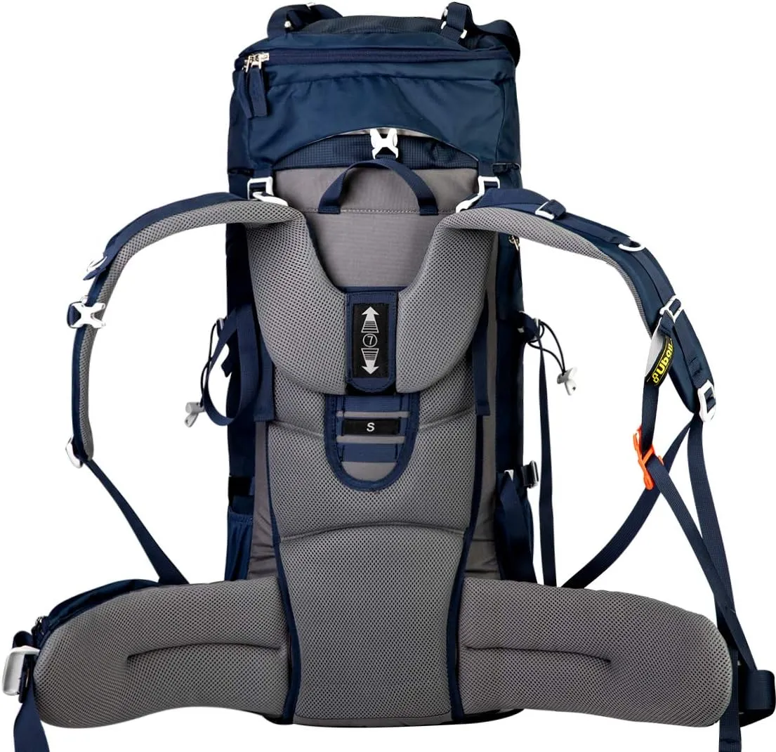 Ubon 60L Internal Frame Hiking Backpack Waterproof Camping Backpack with Rain Cover