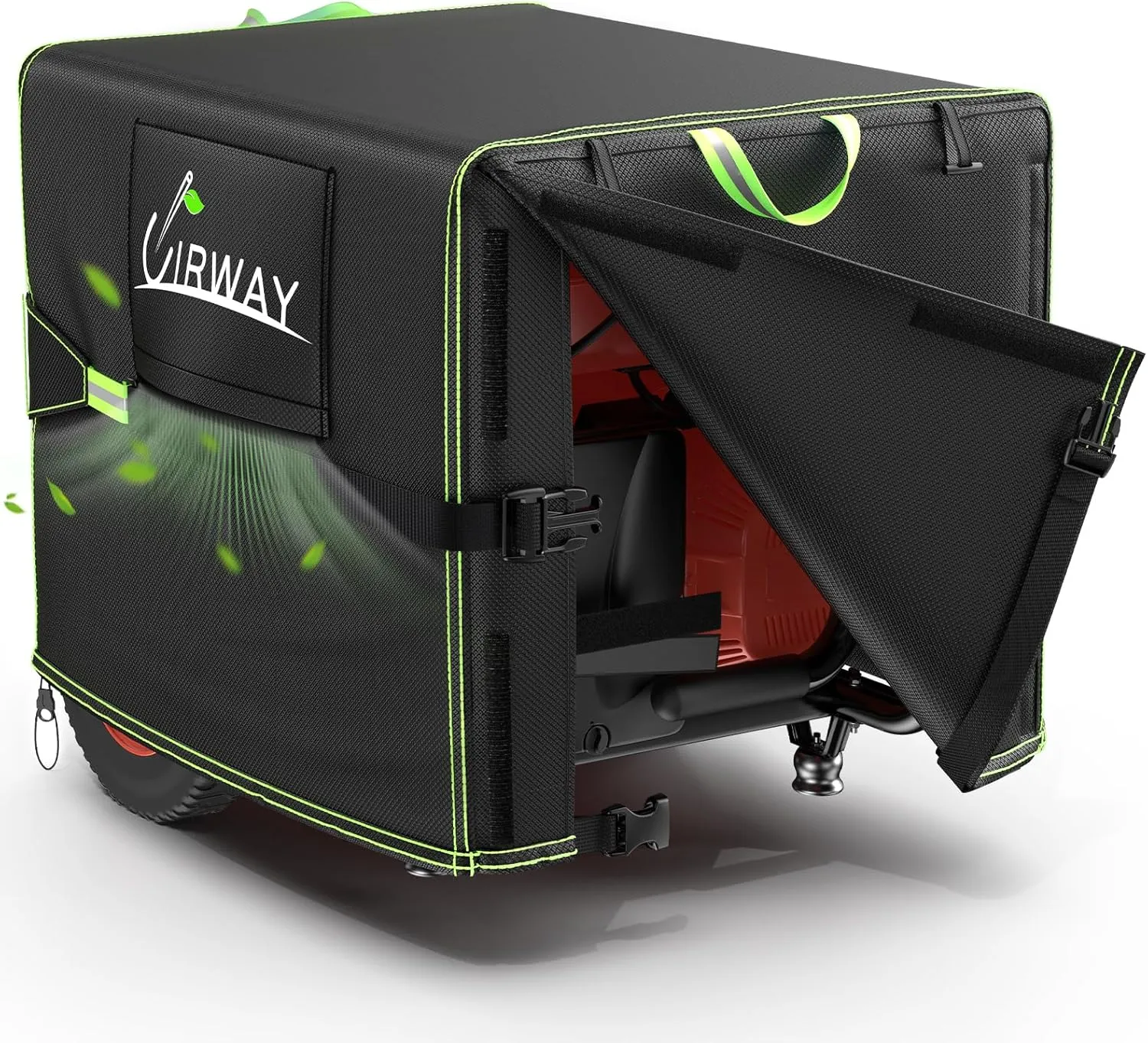 UIRWAY Generator Cover Heavy Duty Waterproof, 24”L x 18”W x 20”H Universal Generator Cover with Reflective Handles, 600D UV-Resistant Weatherproof Protection Cover for Most Generators 5000-10000 Watt
