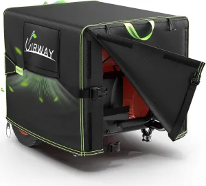 UIRWAY Generator Cover Heavy Duty Waterproof, 24”L x 18”W x 20”H Universal Generator Cover with Reflective Handles, 600D UV-Resistant Weatherproof Protection Cover for Most Generators 5000-10000 Watt