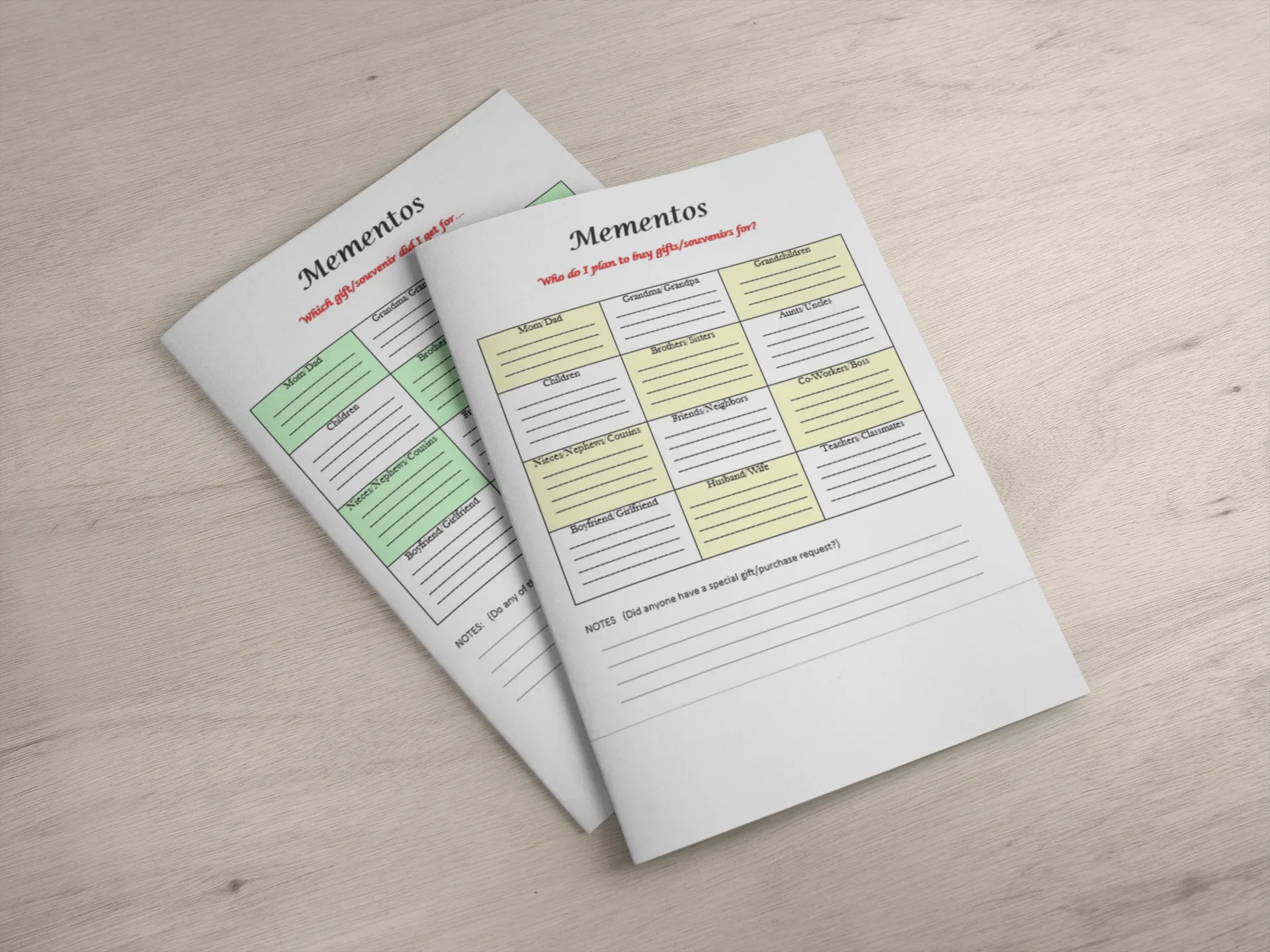 Ultimate Gift and Souvenir Organizer: 3 Printable Travel Planner Inserts for Stress-Free Shopping