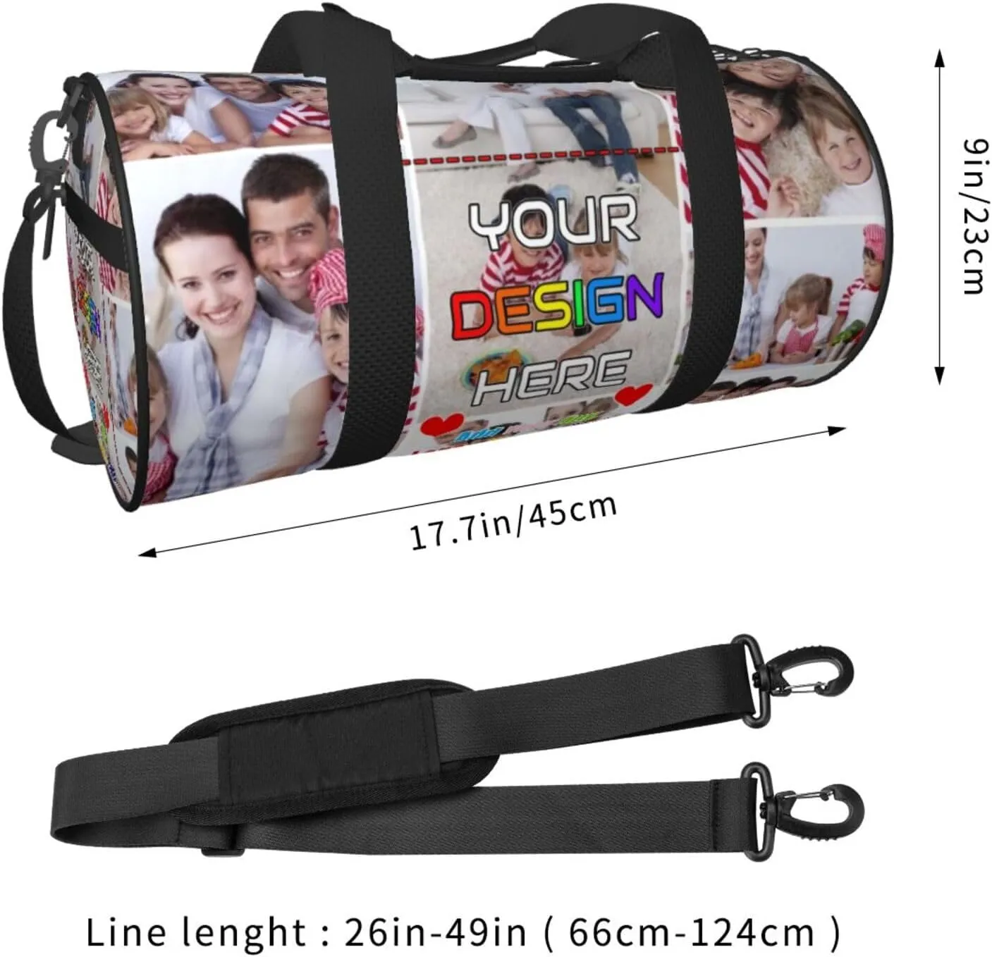 Unisex Custom Duffle Bag Add Name Image Logo Text Personalized Tote Bags For Travel Sport Gym Yoga Golf Customized Gifts