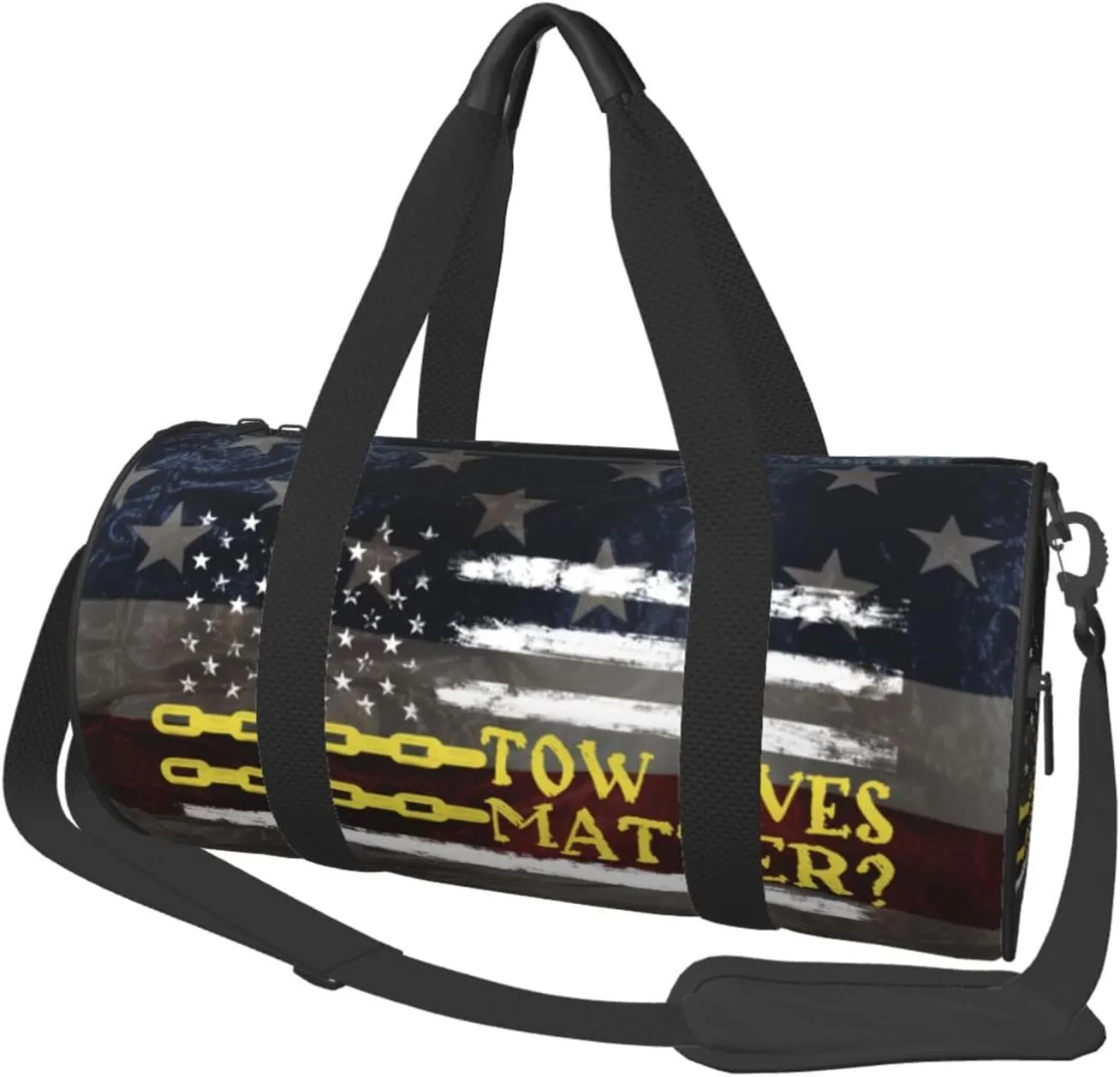 Usa Thin Yellow Line Flag Tow Truck Driver Duffel Bag Gym Bag Travel Sports Tote Large Foldable Beach Swim Yoga4