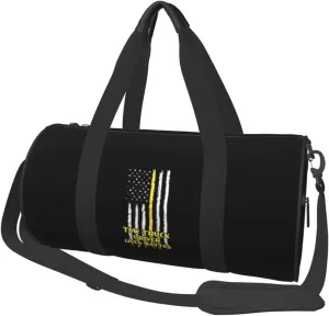 Usa Thin Yellow Line Flag Tow Truck Driver Duffel Bag Gym Bag Travel Sports Tote Large Foldable Beach Swim Yoga8