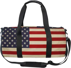 Use4 Vintage American USA Flag Travel Duffel Bag Sport Gym Luggage Bag for Men Women