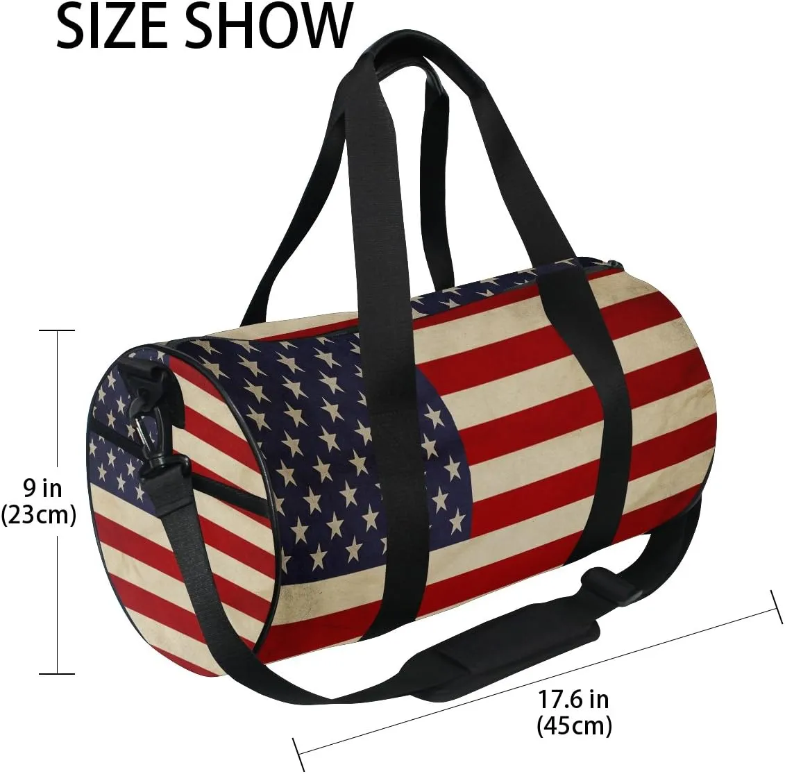 Use4 Vintage American USA Flag Travel Duffel Bag Sport Gym Luggage Bag for Men Women