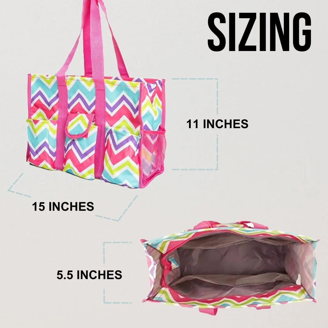 Utility Tote Bag with Zipper Top - Large Multipurpose Tote Organizer Bag
