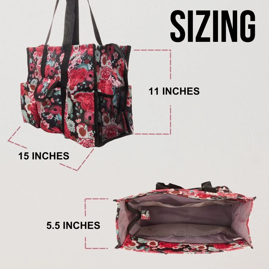 Utility Tote Bag with Zipper Top - Large Multipurpose Tote Organizer Bag