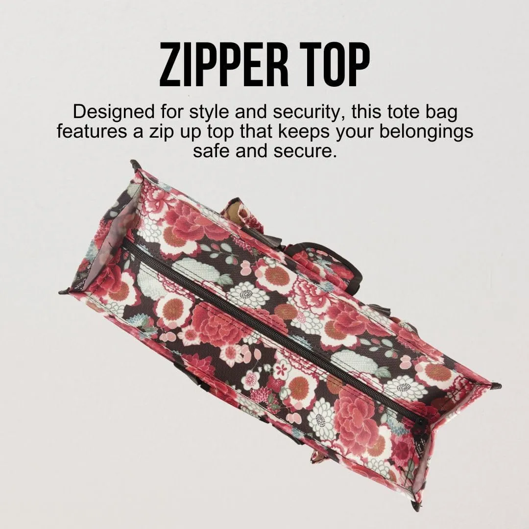Utility Tote Bag with Zipper Top - Large Multipurpose Tote Organizer Bag