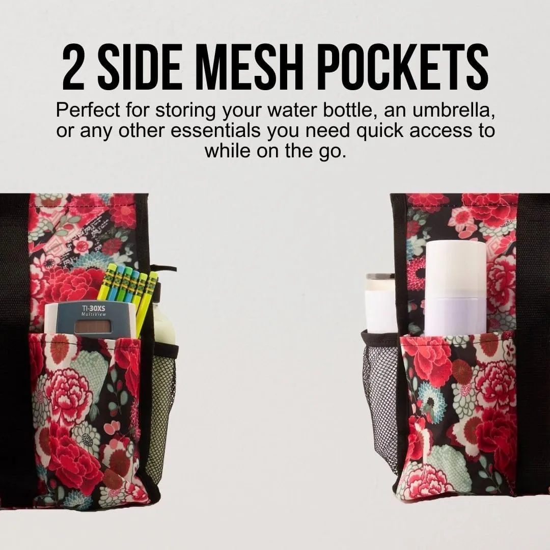 Utility Tote Bag with Zipper Top - Large Multipurpose Tote Organizer Bag