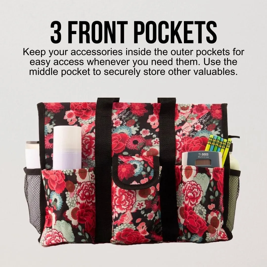 Utility Tote Bag with Zipper Top - Large Multipurpose Tote Organizer Bag
