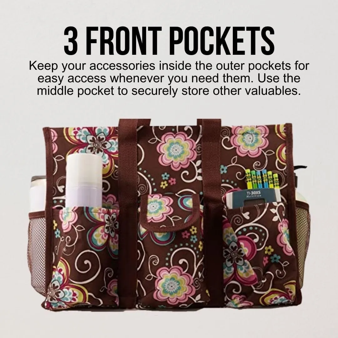 Utility Tote Bag with Zipper Top - Large Multipurpose Tote Organizer Bag