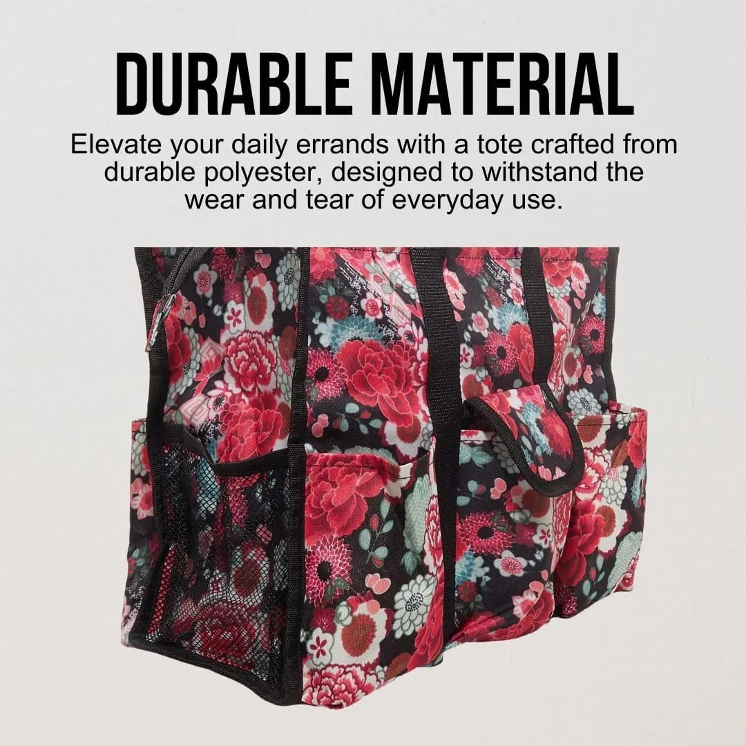 Utility Tote Bag with Zipper Top - Large Multipurpose Tote Organizer Bag