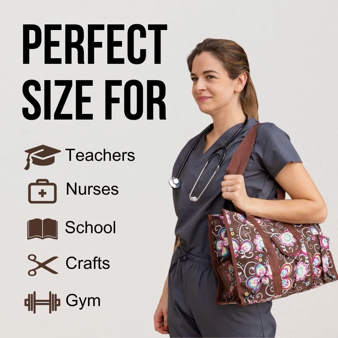 Utility Tote Bag with Zipper Top - Large Multipurpose Tote Organizer Bag