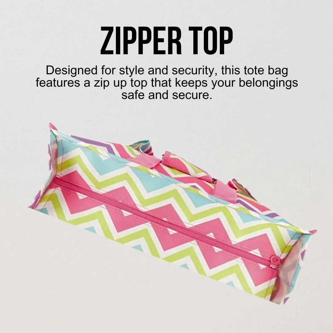 Utility Tote Bag with Zipper Top - Large Multipurpose Tote Organizer Bag