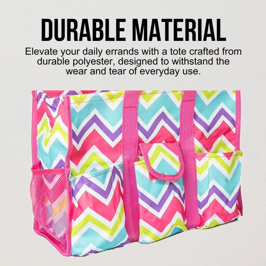 Utility Tote Bag with Zipper Top - Large Multipurpose Tote Organizer Bag