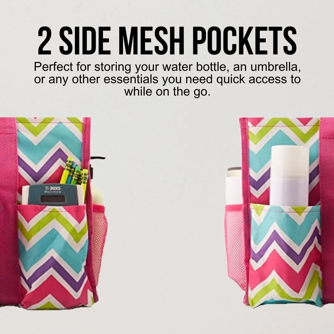 Utility Tote Bag with Zipper Top - Large Multipurpose Tote Organizer Bag