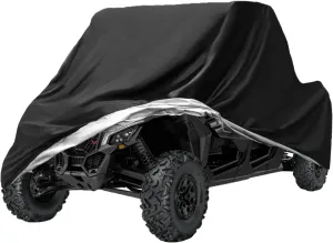 UTV Cover, 420D Waterproof Heavy Duty Rip-Stop Oxford Material for Polaris Suzuki Kawasaki Can Am Maverick Arctic Cat Textron 4-6 Passenger XXL-159 L x 66" W x 76" H
