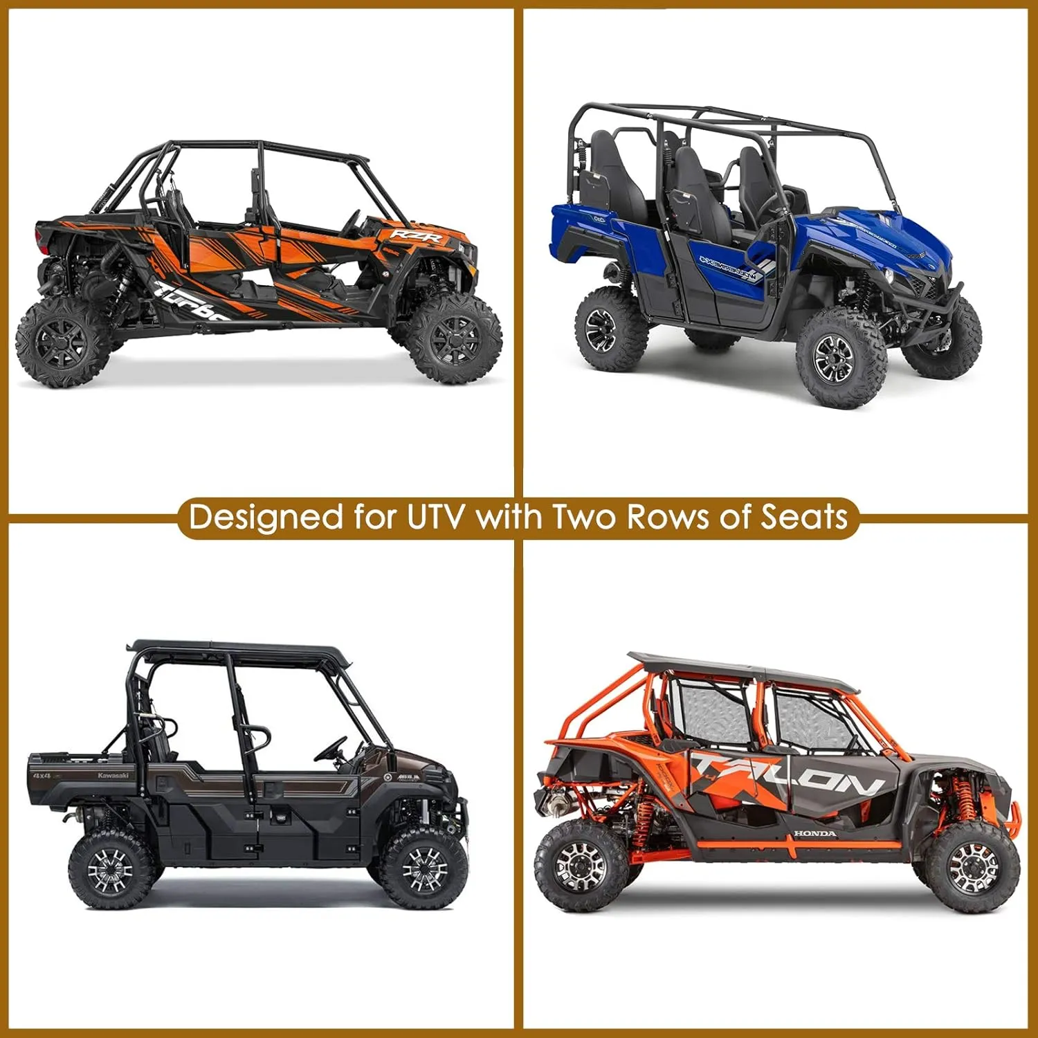 UTV Cover, 420D Waterproof Heavy Duty Rip-Stop Oxford Material for Polaris Suzuki Kawasaki Can Am Maverick Arctic Cat Textron 4-6 Passenger XXL-159 L x 66" W x 76" H