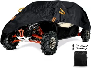 UTV Cover Waterproof Heavy Duty, All-Weather Protection Black Oxford Cloth Protection UTV Covers for RZR PRO XP 4 Can-Am Maverick Defender Arctic Cat Textron Side by Side Covers，4-6 Seater